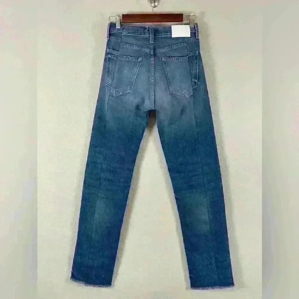 EB Denim Straight Leg Button Fly Blue Jeans - Picture 10 of 14